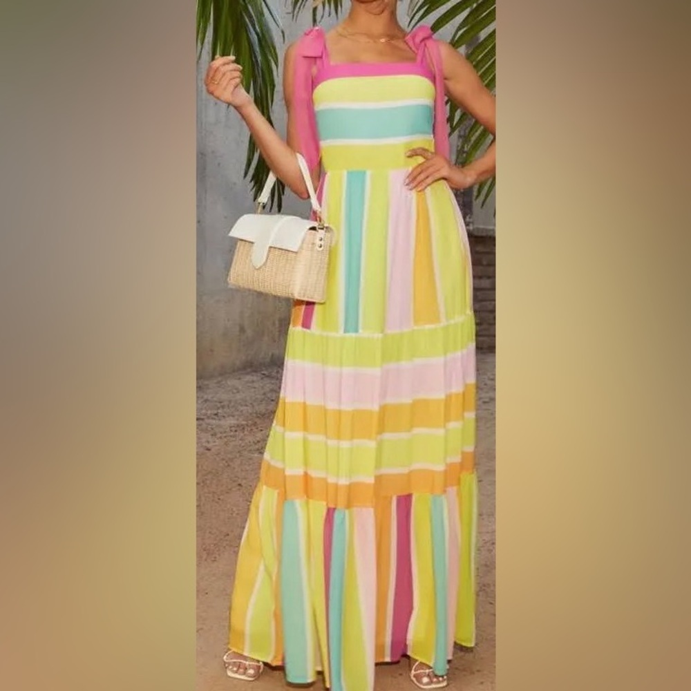 Vici Multicolor Striped Maxi Dress